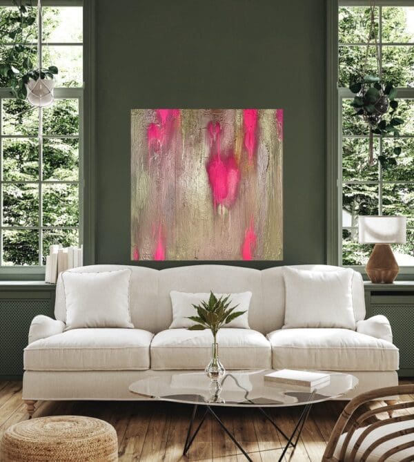 Pink Metallic - 50cmx50cm deep edge canvas - Image 3