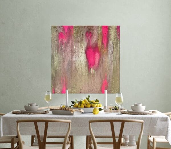 Pink Metallic - 50cmx50cm deep edge canvas - Image 2