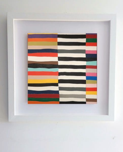 STACKED 3 - fabric collage (framed)