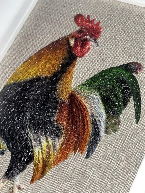 3D Handmade realistic framed rooster sculpture - Image 3