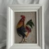 3D Handmade realistic framed rooster sculpture
