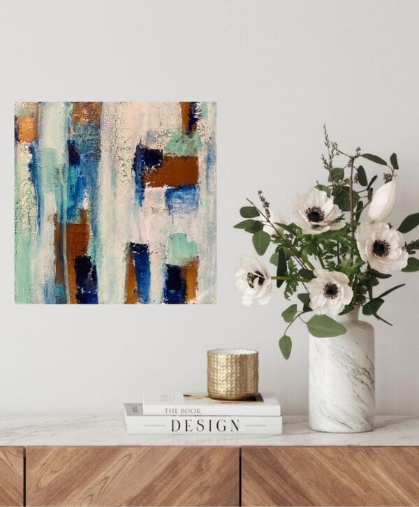 Turquoise crackle - mini on deep edge canvas - Image 2