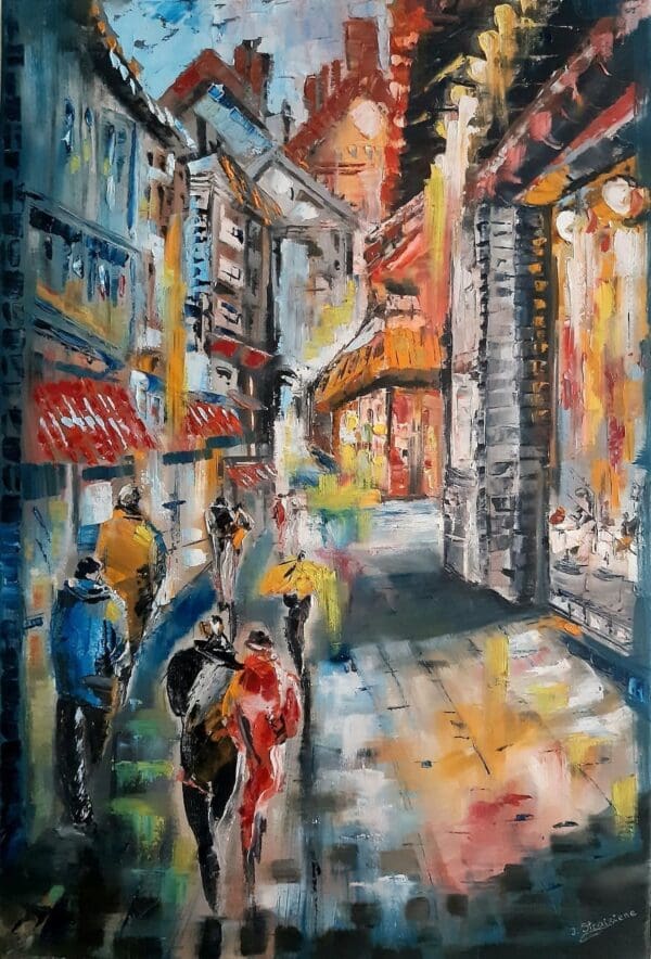 Evening Walk Down the Street