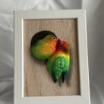 3D handmade realistic framed parrots