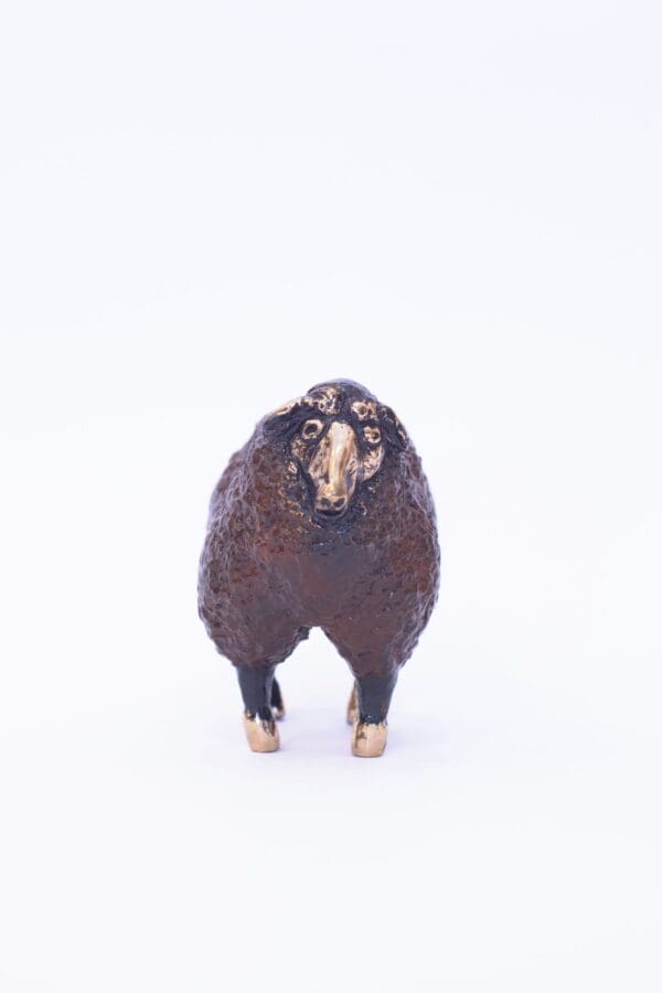 Solid bronze MINIATURE CONNEMARA sheep (chocolate) - Image 2