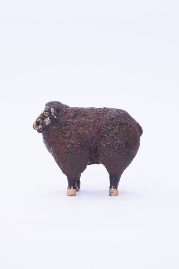Solid bronze MINIATURE CONNEMARA sheep (chocolate) - Image 4