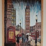 Romantic London Evening - hand painted on Canvas using Acrylic Paints