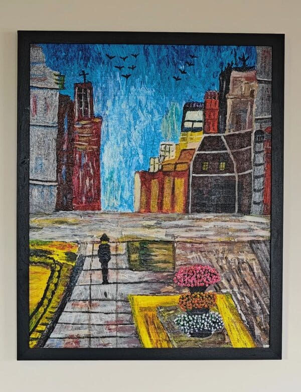 Skyscrapers - hand painted on Canvas using Acrylic Paints