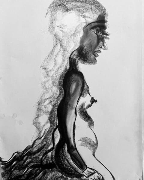 GRETTA COLLECTION 2024 No.5 What is a woman standing on the stairs in the shadow