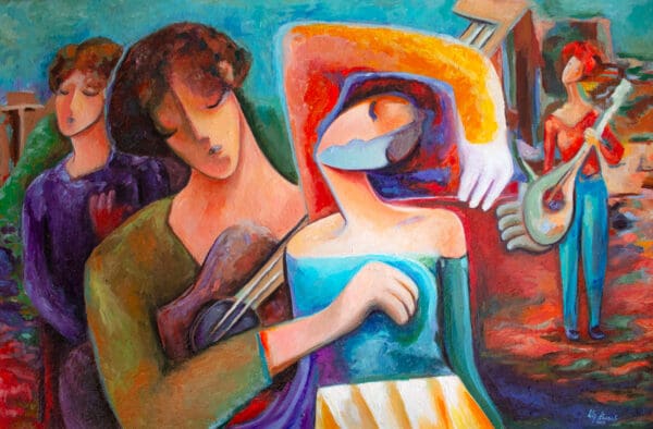 The Band. Acrylic painting on canvas 90 cm x 60cm Plus Frame