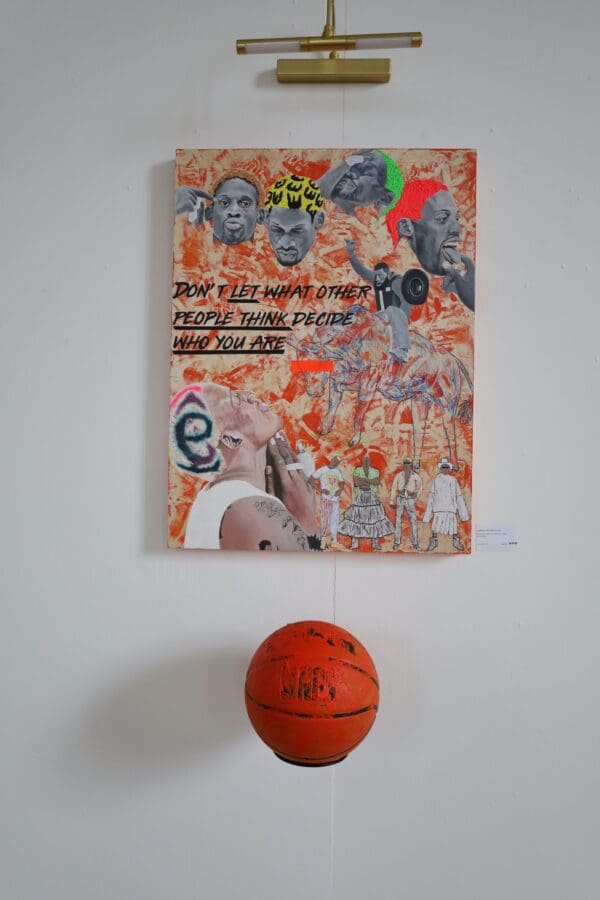Acrylic and oil pastel on wood board (2024) 60cm x 80cm