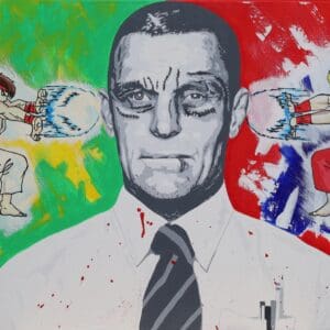 70cm x 50cm hand painted acrylic on stretched canvas.