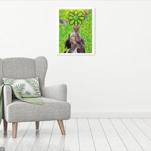 Print shown on living room wall