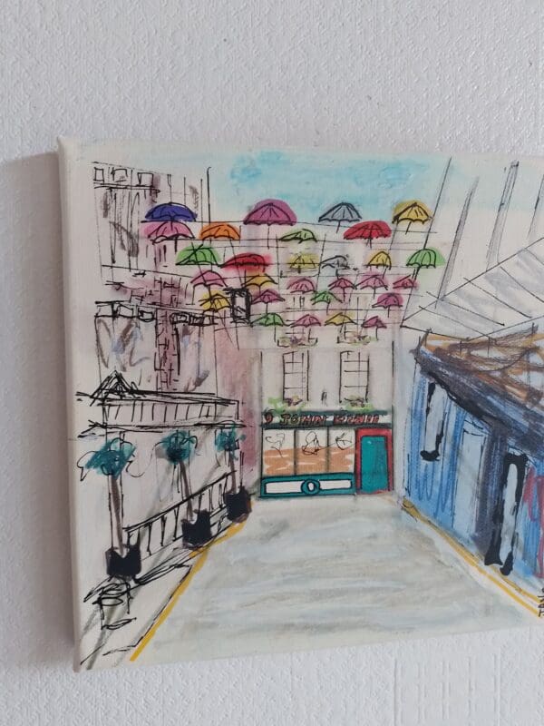 Umbrella Street Dublin (26cm) FRAMED - Image 6
