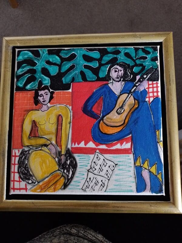 Ladies with Guitar (24cm) FRAMED - Image 2