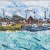 Title: West Pier Howth, Choppy Day Oil on Canva