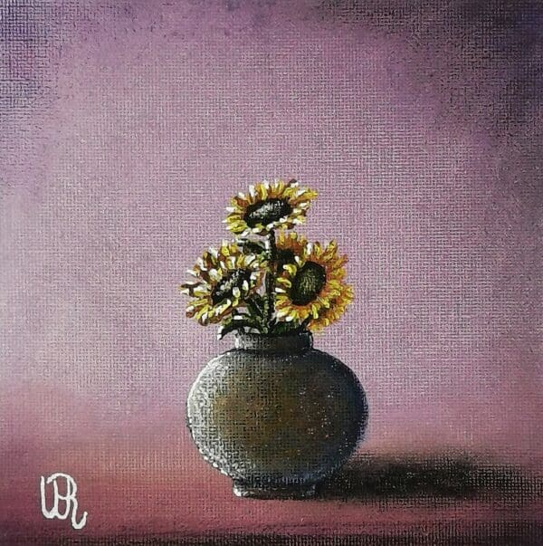 Pot Of Sunflowers by WR ImperfectArt