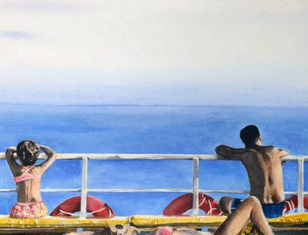 The end of a day⁠ Darragh Hayden Acrylic on canvas (29.7 × 42 cm),