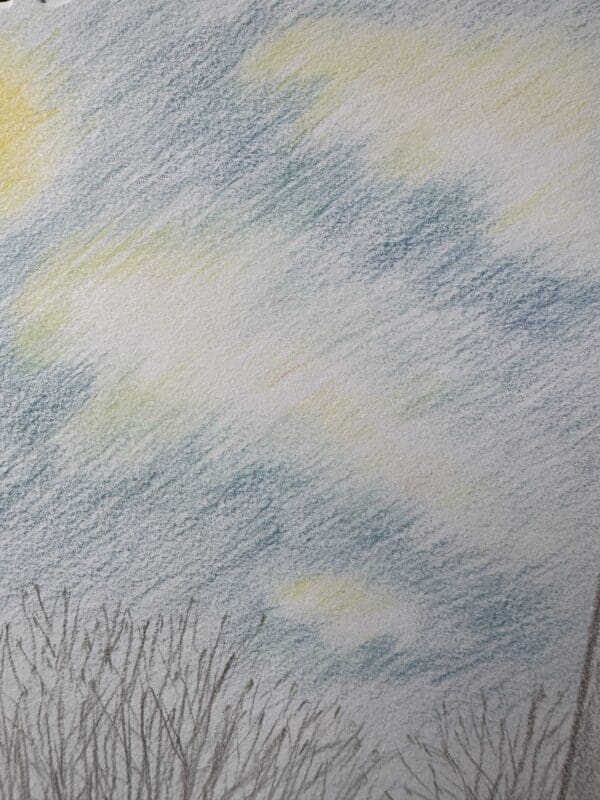 An old Irish building with coloured pencils on paper - Image 3