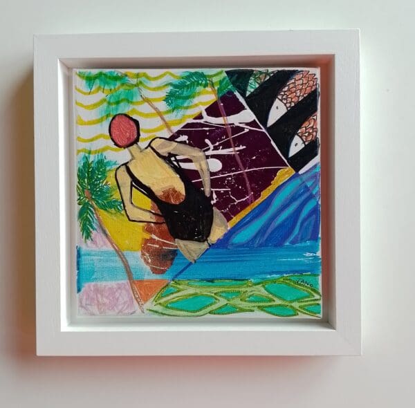 Taking It All In (26cm) FRAMED Swimming Painting - Image 4