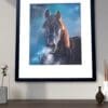 Shadow Majesty – Original Realistic Black Horse Portrait in Soft Pastel - Image 3