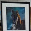 Shadow Majesty – Original Realistic Black Horse Portrait in Soft Pastel - Image 4