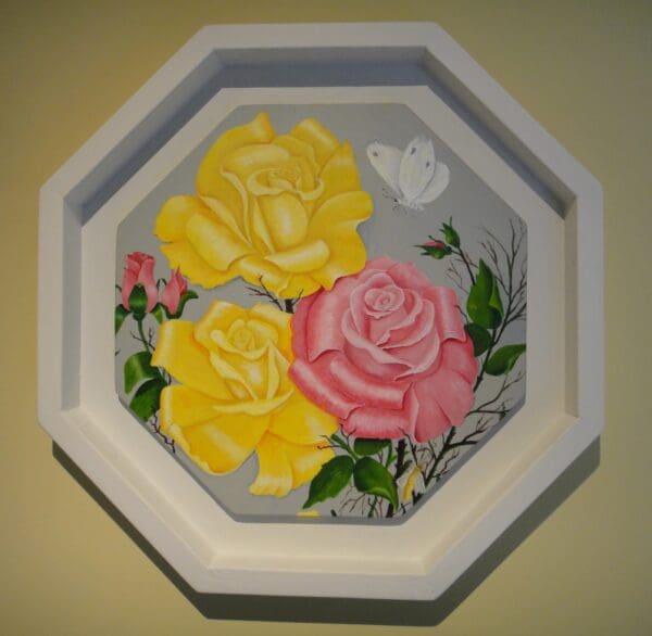 Yellow and Pink Roses.