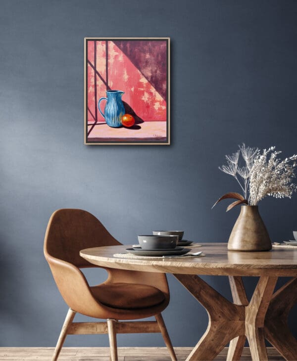 Still life with vase and orange acrylics - Image 6