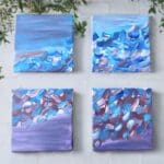 Ephemeral Tides ( 4 square canvas paintings)