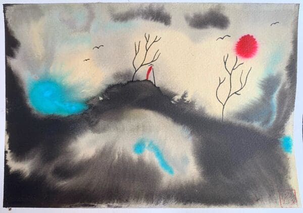 Monk at Sunset