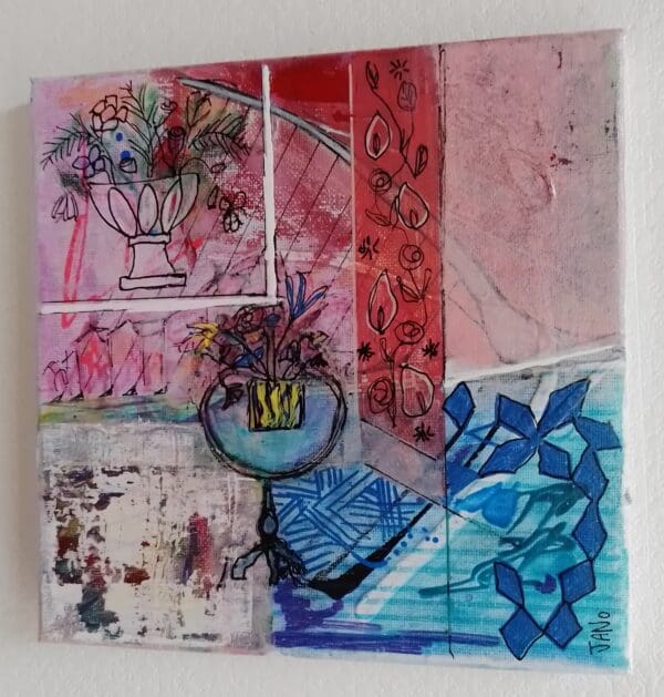 Table Blue, Room Pink (26cm) FRAMED - Image 8