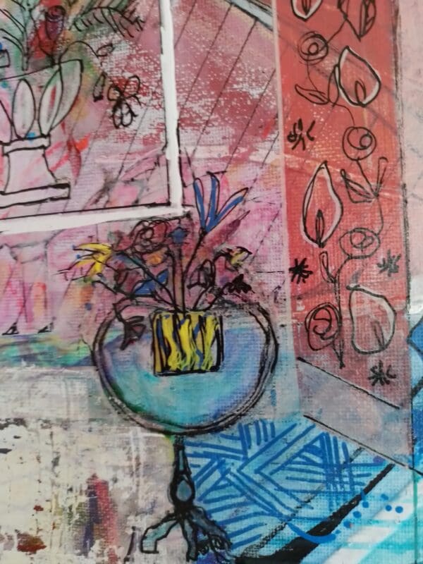 Table Blue, Room Pink (26cm) FRAMED - Image 7