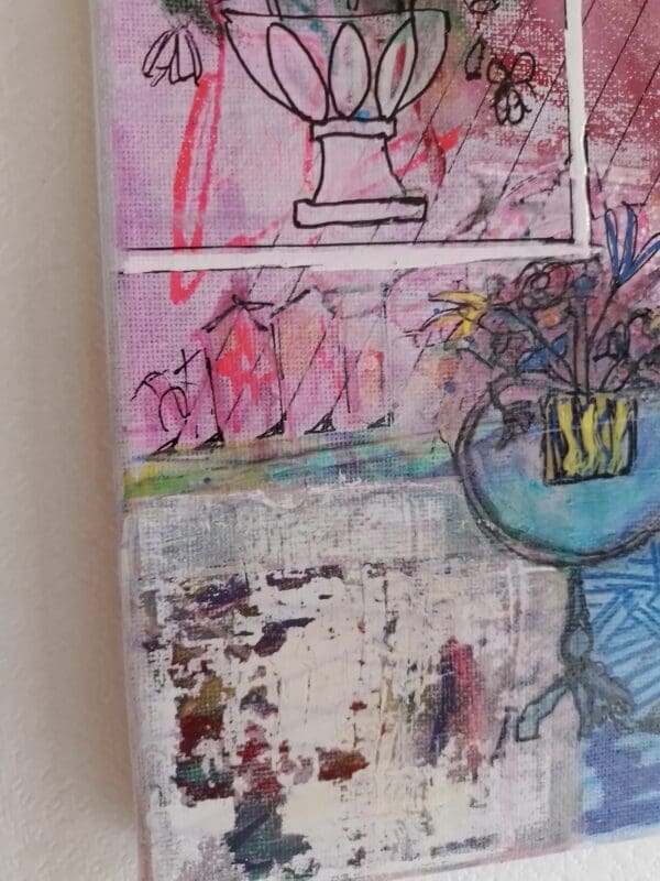 Table Blue, Room Pink (26cm) FRAMED - Image 5