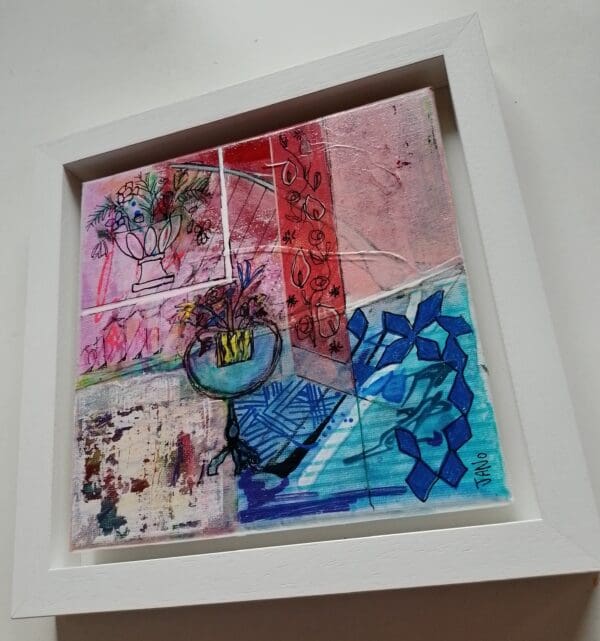Table Blue, Room Pink (26cm) FRAMED - Image 2