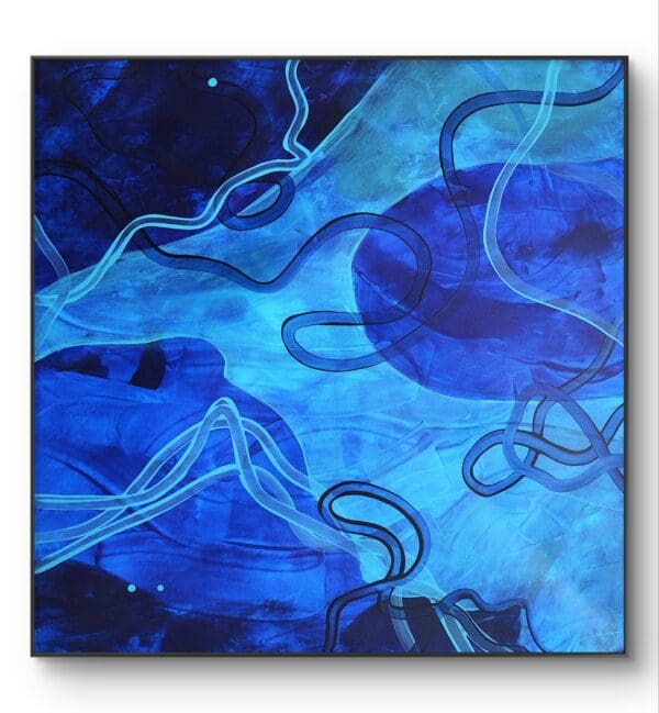 Deep blue acrylic on canvas abstract