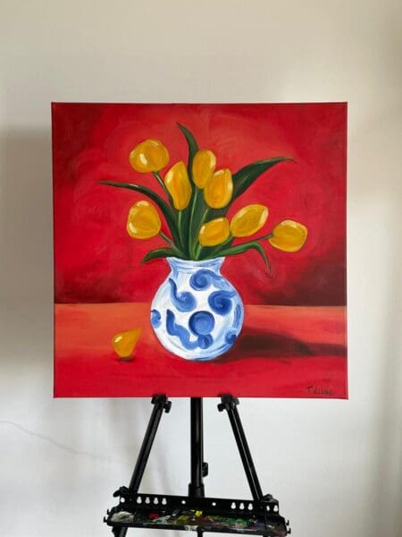 Vase of tulips