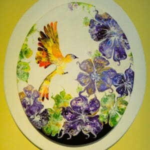 Bird among flowers