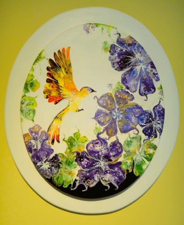 Bird among flowers