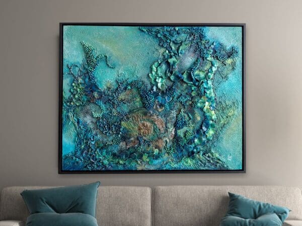 Large mixed media original wall art