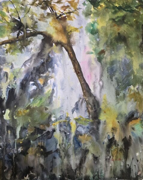 powerscourt is melting watercolour