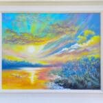 SUNSET SWAN ART - LAKE OF DREAMS