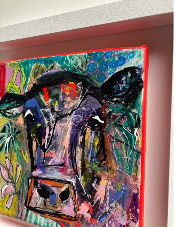 The Cow in the flower garden (29cm) Framed - Image 2