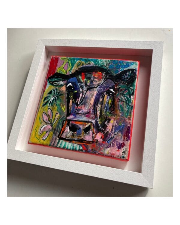 The Cow in the flower garden (29cm) Framed - Image 3