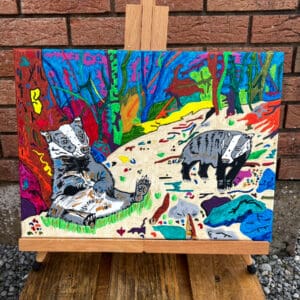 Badgers in the woods