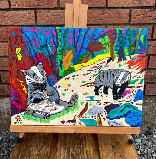 Badgers in the woods