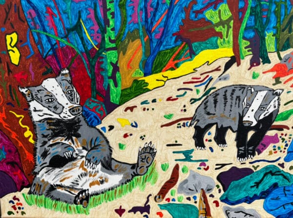 Badgers in the woods - Image 3