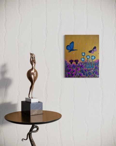 1_Butterflies on metallic gold background