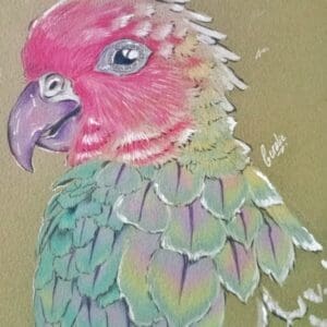 Pastel Parrot Artwork: Vibrant Bird Portrait for Home Decor