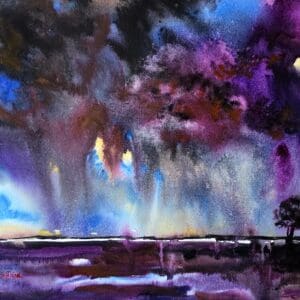 sky storm watercolour