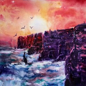 cliffs of moher watercolour